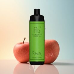 RandM Fumot Shisha 10000 Puffs تفاحة مزدوجة مع 0.5% نيكوتين و 850 مللي أمبير وبطارية