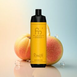 RandM Fumot Shisha 10000 Puffs مانجو آيس مع 18 مل سائل إلكتروني و 0.5% نيكوتين