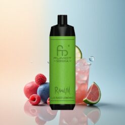 RandM Fumot Shisha 10000 Puffs عصير الليمون الأزرق الرازبري مع بطارية 850 مللي أمبير ونيكوتين 0.5%