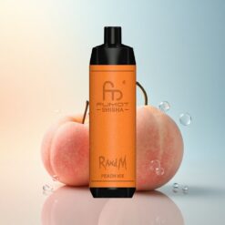 RandM Fumot Shisha 10000 Puffs خوخ جليدي مع بطارية 850 مللي أمبير ونيكوتين 0.5٪