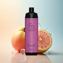 RandM Fumot Shisha 10000 Puffs لوش آيس مع مؤشر LED ونيكوتين 0.5% وبطارية 850 مللي أمبير