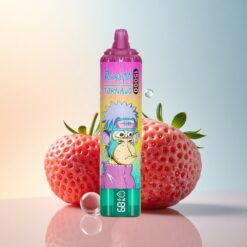 RandM Fumot Tornado 15000 Puffs فراولة مثلجة بشاشة إل سي دي وشاحن نوع سي