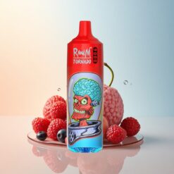 RandM Fumot Tornado 9000 Puffs توت مشكل بشاشة ألوان وملف شبكي وسعة بطارية 850 مللي أمبير