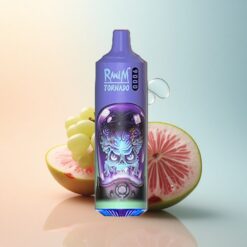 RandM Fumot Tornado 9000 Puffs عنب الصبار مع بطارية 850 ملي أمبير وشاشة RGB