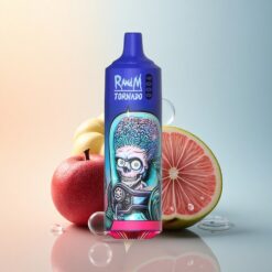 RandM Fumot Tornado 9000 Puffs الجليد الأسود بشاشة RGB ومللي أمبير 850 وسعة 18 مل