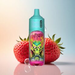 RandM Fumot Tornado 9000 Puffs توت العليق والفراولة مع شاشة RGB وبطارية 850 مللي أمبير في الساعة