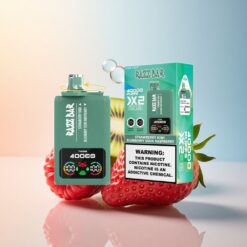 Razz Bar 40000 Puffs فراولة كيوي - توت أزرق توت حامض بنسبة 2% نيكوتين وشاشة عرض و650 مللي أمبير