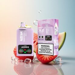 Razz Bar 40000 Puffs فراولة بطيخ - عنب مثلج بشاشة عرض و 650 مللي أمبير ونيكوتين 2%،5%