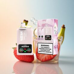 Razz Bar 40000 Puffs فراولة موز - ريد بول آيس مع شاشة عرض و 650 مللي أمبير ومحتوى نيكوتين 2%