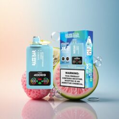 Razz Bar 40000 Puffs العنب الأزرق الجليدي - الفراولة والبطيخ علكة فقاعية بشاشة عرض وبطارية 650 مللي أمبير ومحتوى نيكوتين 5%