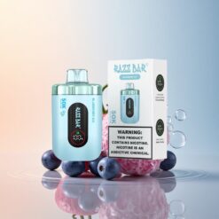 Razz Bar 50K Puffs توت أزرق مثلج بشبكة 1.0 أوم و 650 مللي أمبير